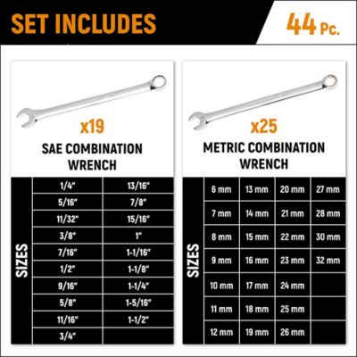 Image showing 1 th GEARWRENCH 44 pc. 12 pt. Long Pattern Combination SAE/Metric Wrench Set