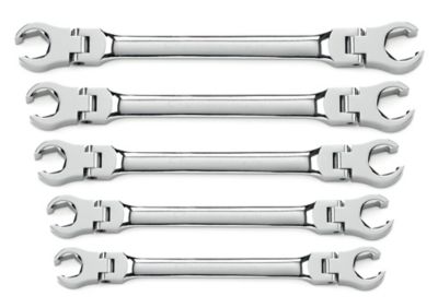 Image showing 0 th GEARWRENCH 5 pc. Flex Head Flare Nut SAE Wrench Set
