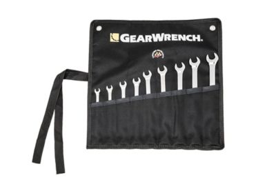 Image showing 3 th GEARWRENCH 9 pc. 12 pt. Long Pattern Combination Metric Wrench Set with Tool Roll