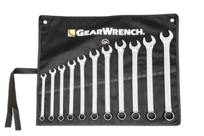 Image showing  11 pc. 12 pt. Long Pattern Combination SAE Wrench Set with Tool Roll