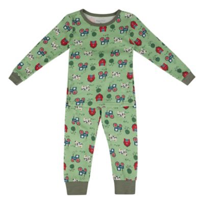 Rugged Bear Kids' Farm Green Pyjama Set, 2 pc.