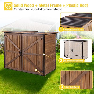 Image showing 1 th Aivituvin Wooden Garden Storage Shed Strong Metal Frame