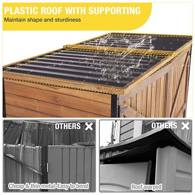 Image showing 3 th Aivituvin Wooden Garden Storage Shed Strong Metal Frame