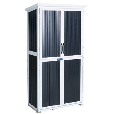 Aivituvin Outdoor Plastic Garden Storage Shed Metal Frame