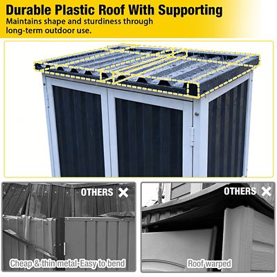 Image showing  Outdoor Plastic Garden Storage Shed Metal Frame