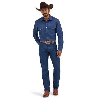 Wrangler Men's Classic Fit High-Rise Cowboy Cut Jeans, Rigid Indigo