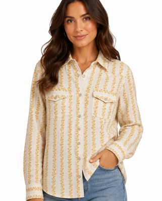 Cotton and Rye Long Sleeve Wallpaper Print Shirt