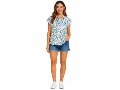 Cotton and Rye Short Sleeve Blueberry Printed Camp Shirt