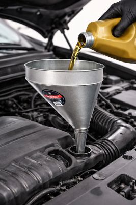 Image showing 2 th Behrens 6 qt., Galvanized Steel Offset Funnel