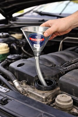 Image showing  1 qt., Galvanized Steel 14 in. Flex Spout Funnel