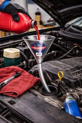 Image showing 5 th Behrens 1 qt., Galvanized Steel 14 in. Flex Spout Funnel