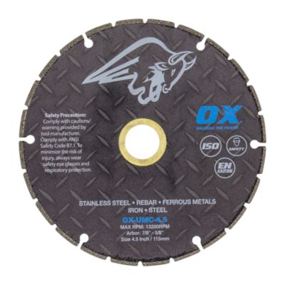 OX Ultimate Metal Cutting 4.5 in. Vacuum Brazed Diamond Blade