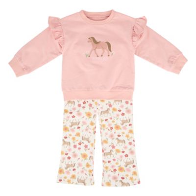 Wrangler Girls' Horse Sweatshirt Set