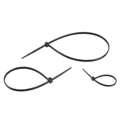 JobSmart Assorted Length UV-Resistant Cable Ties, Black, 300 pk.