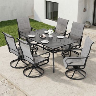 Nuu Garden 7 pc. Outdoor Dining Set with Textilene Chairs and Splice Tabletop