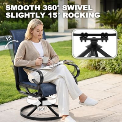 Image showing  7 pc. Outdoor Dining Set with Textilene Chairs and Rectangular Table with Umbrella Hole