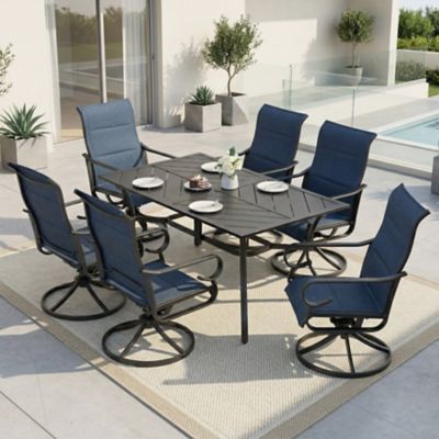 Nuu Garden 7 pc. Outdoor Dining Set with Textilene Chairs and Splice Tabletop