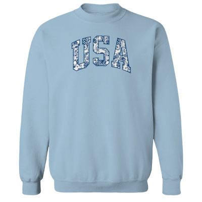 Goodie Two Sleeves Women's Paisley Usa Long Sleeve Pullover Graphic Sweatshirt