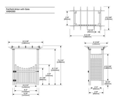 Image showing 2 th Vita Fairfield Arbor with Picket Gate