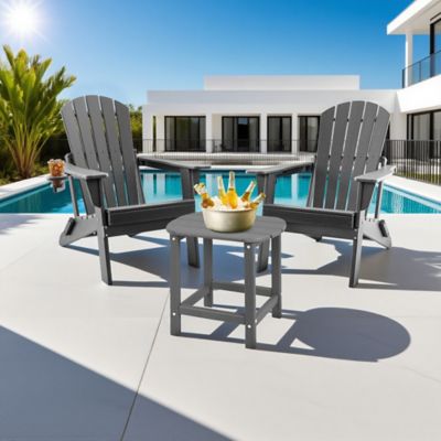 Image showing 2 th Upland HDPE Adirondack Side Tables,Weather-Resistant & Easy Assembly Patio End Table for Garden, Balcony, Porch