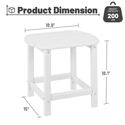 Image showing  HDPE Adirondack Side Tables,Weather-Resistant & Easy Assembly Patio End Table for Garden, Balcony, Porch