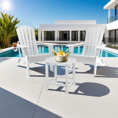 Image showing  HDPE Adirondack Side Tables,Weather-Resistant & Easy Assembly Patio End Table for Garden, Balcony, Porch