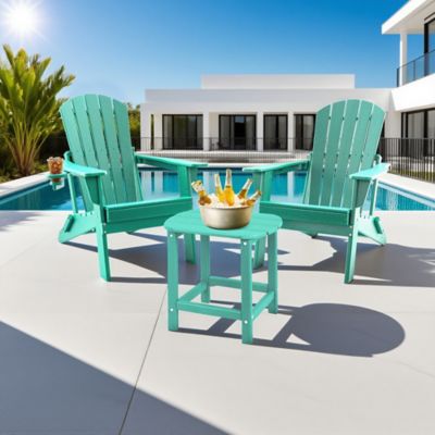 Image showing 2 th Upland HDPE Adirondack Side Tables,Weather-Resistant & Easy Assembly Patio End Table for Garden, Balcony, Porch