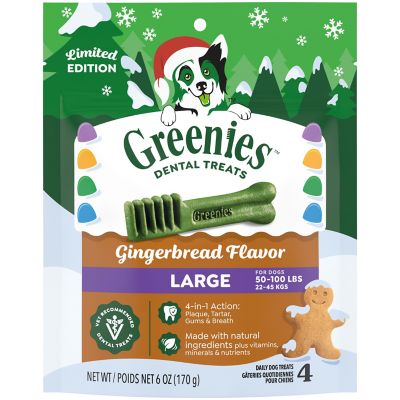 Greenies Gingerbread-Flavored Large Dental Dog Treats, 6 oz.