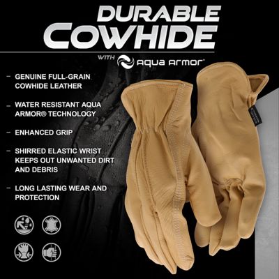 Image showing  Women's Water Resistant Cowhide Leather Work Gloves