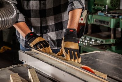 Image showing 2 th Boss Water Resistant Cowhide Leather Work Gloves with Adjustable Wrist