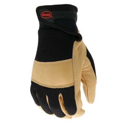 Image showing 4 th Boss Water Resistant Cowhide Leather Work Gloves with Adjustable Wrist