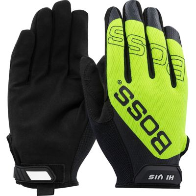 Boss Synthetic Microfiber Palm Work Gloves with Mesh Fabric Back