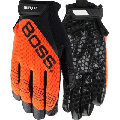 Boss Silicone Coated Grip Work Gloves with Hi-Vis Mesh Fabric Back