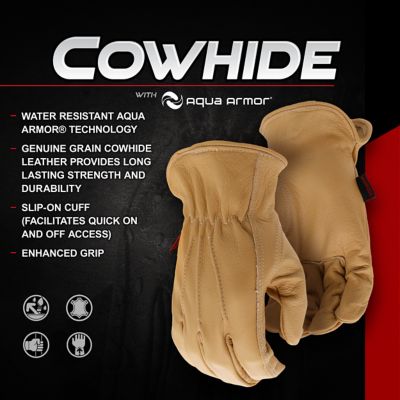 Image showing  Water Resistant Cowhide Leather Work Gloves