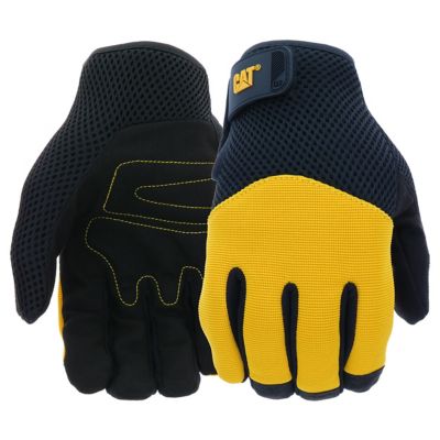 CAT Breathable Mesh Back Utility Work Gloves with Padded Palm