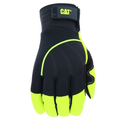 Image showing 1 th CAT Synthetic Leather Padded Palm Utility Work Gloves with Adjustable Wrist