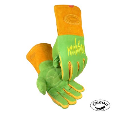 Caiman Premium Wasabi Green Split Deerskin MIG/Stick Welder's Glove with Flame Resistant Insulation
