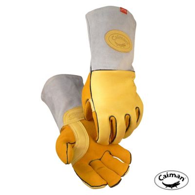 Caiman Elk Grain MIG/Stick Welder's Glove with Flame Resistant Wool Lined Back