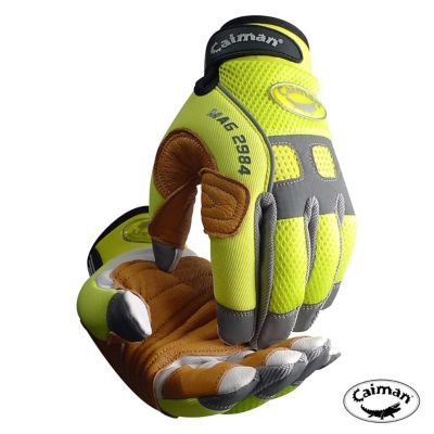 Caiman Multi-Activity Glove with White Goat Grain Leather Padded Palm and Pigskin Leather Reinforcement