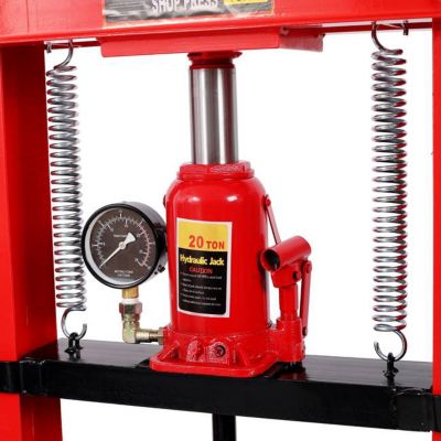 Image showing  20 Ton Bottle Jack Shop Press with Gauge, Red