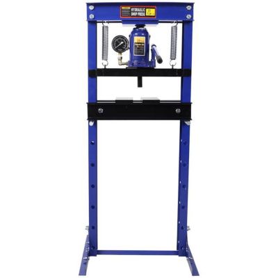 TMB 20 Ton Bottle Jack Shop Press with Gauge, Blue