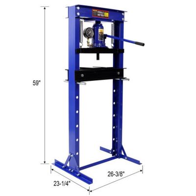 Image showing 9 th TMB 20 Ton Bottle Jack Shop Press with Gauge, Blue