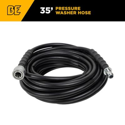 BE Power Equipment PW 35 ft. x 1/4 in. 3,600 PSI Black Hose with Quick Connect