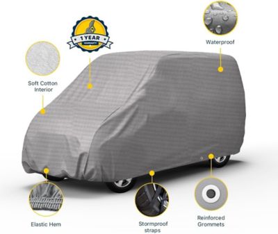 Image showing  Waterproof Van Cover, Multi-Layer PEVA, UV Snow & Wind Protection, Upto 216 in.