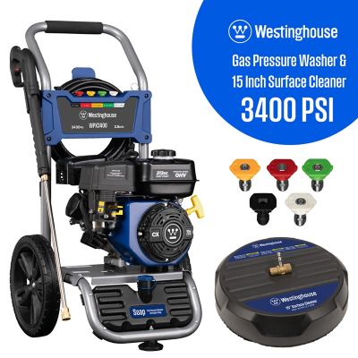 Westinghouse 3400 PSI 2.6 GPM Cold Water Gas Pressure Washer with 3400 PSI Surface Cleaner