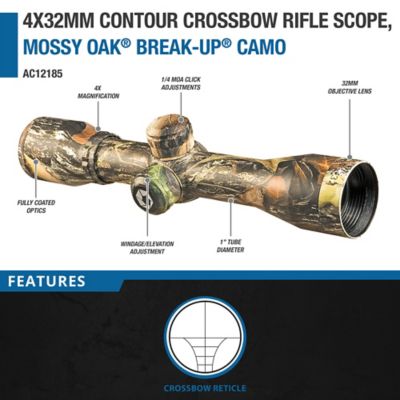 Image showing  4x32mm Contour Crossbow Rifle Scope, Mossy Oak Break-Up Camo