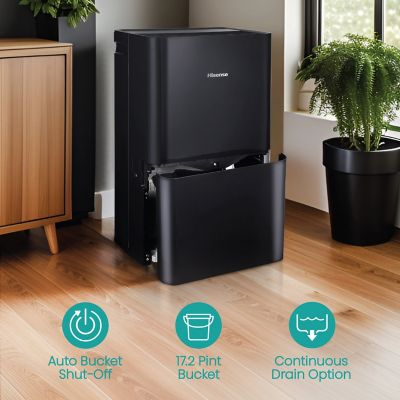 Image showing  50 Pint Dehumidifier for 4,500 sq. ft. with Pump, Black