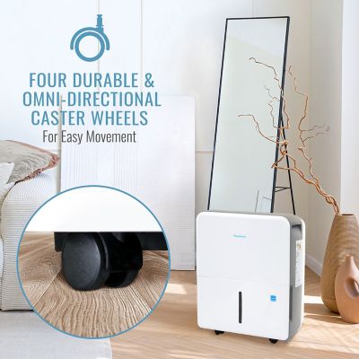 Image showing 5 th Keystone 50 Pint Portable Dehumidifier for 4,500 sq. ft. in White with LED Display & Energy Star Certification