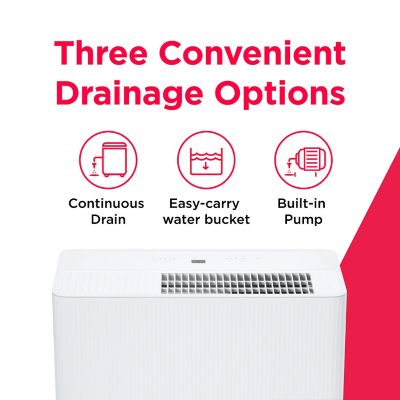 Image showing 2 th Frigidaire 50 Pint Dehumidifier with Pump for Medium and Large Rooms, White