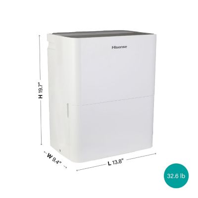 Image showing  35 Pint Compact Dehumidifier for 3,000 sq. ft. in White with Slide-Out Bucket